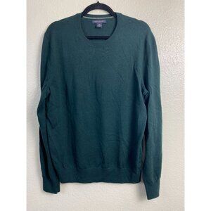 Banana Republic Merino Wool Green Knit Sweater Men Size Medium Long Sleeve